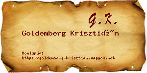 Goldemberg Krisztián névjegykártya